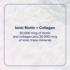 Close-up of Trace Minerals Ionic Biotin + Collagen bottle label