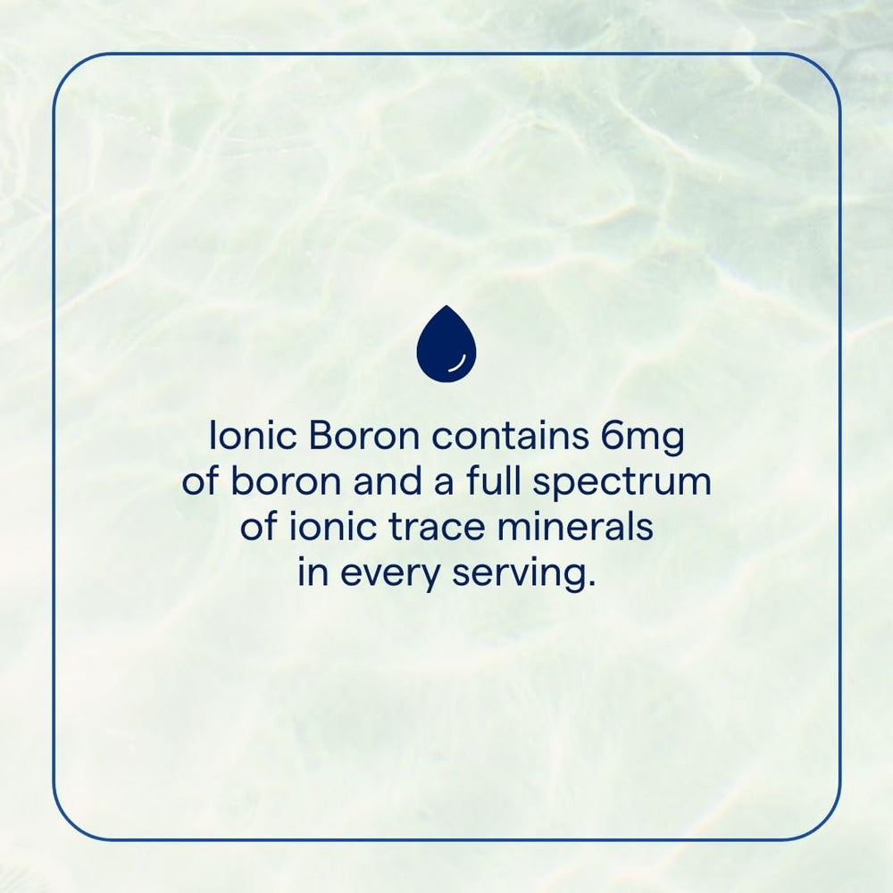 Close-up of Trace Minerals Ionic Boron liquid bottle