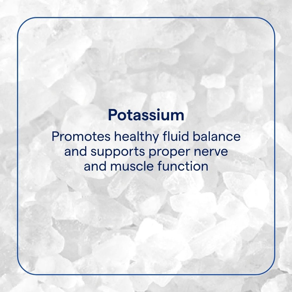 Back label with ingredients and nutrition facts for Trace Minerals Ionic Potassium.