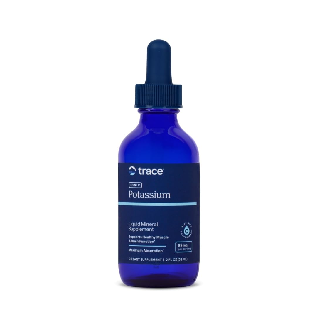 Front view of Trace Minerals Ionic Potassium bottle (2 oz).