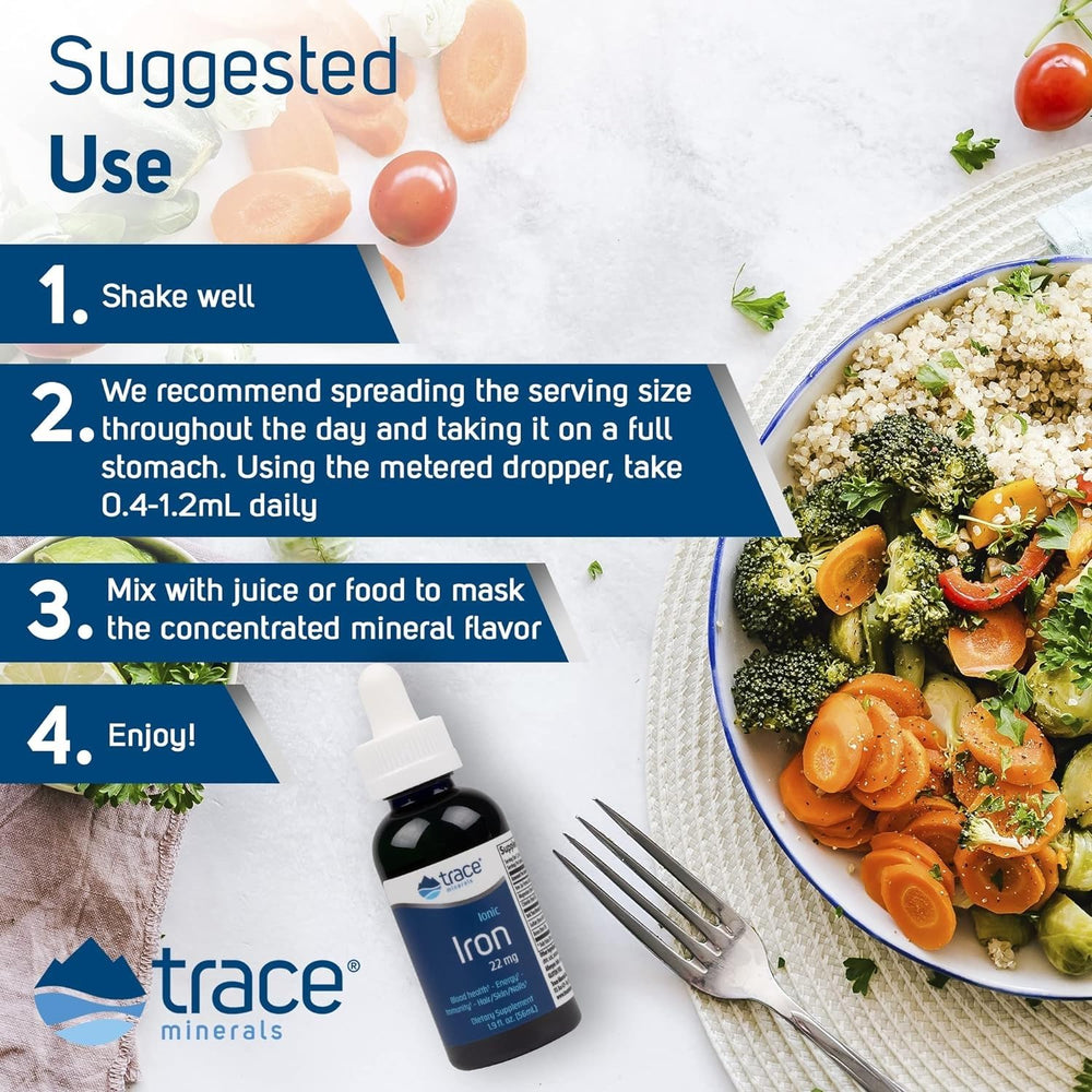 Graphic illustrating brain health and immune support with iron
