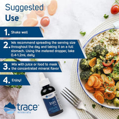 Graphic illustrating brain health and immune support with iron