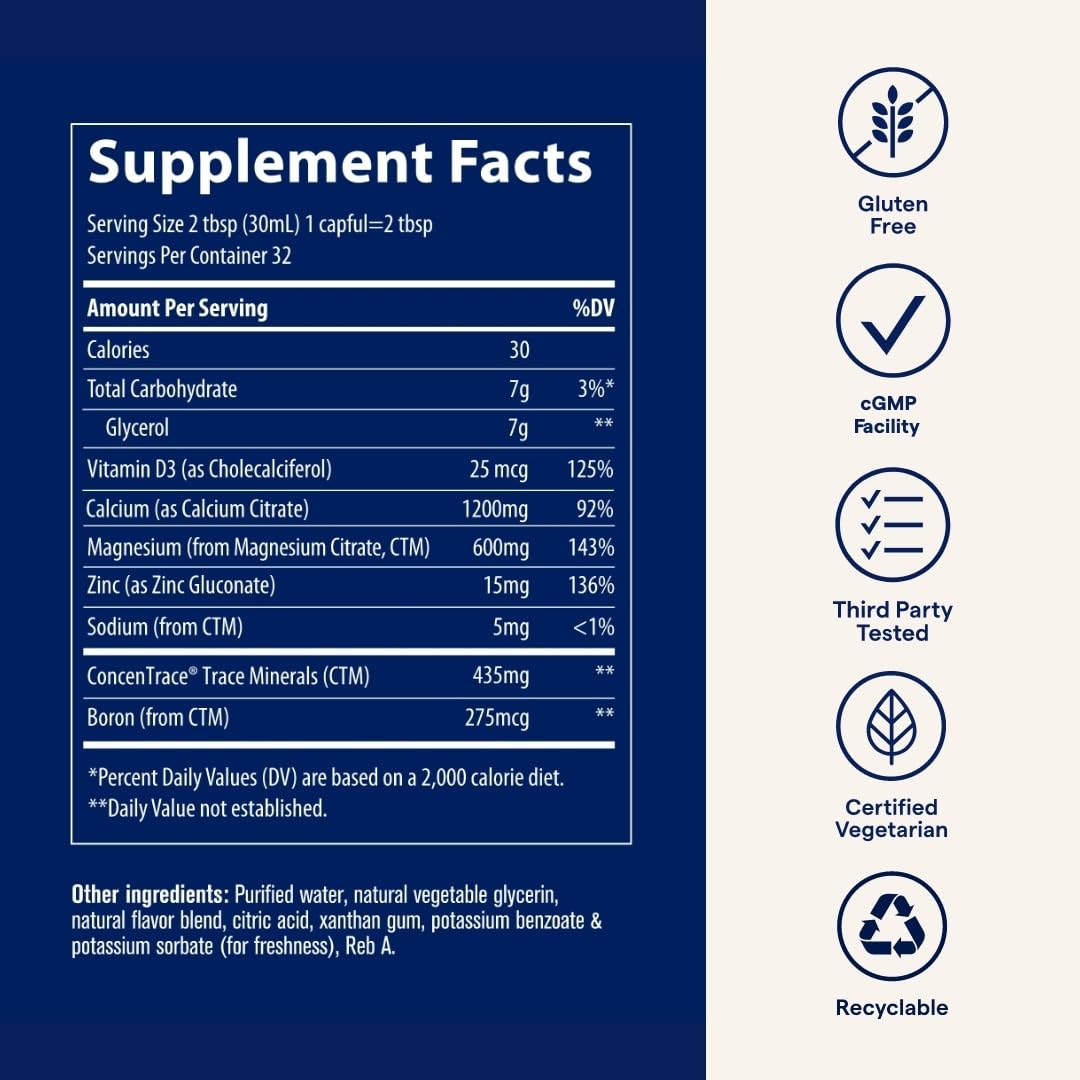 Measuring spoon with the Liquid Cal Mag Zinc supplement