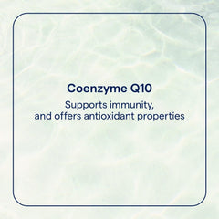 Close-up of CoQ10 liquid supplement bottle label