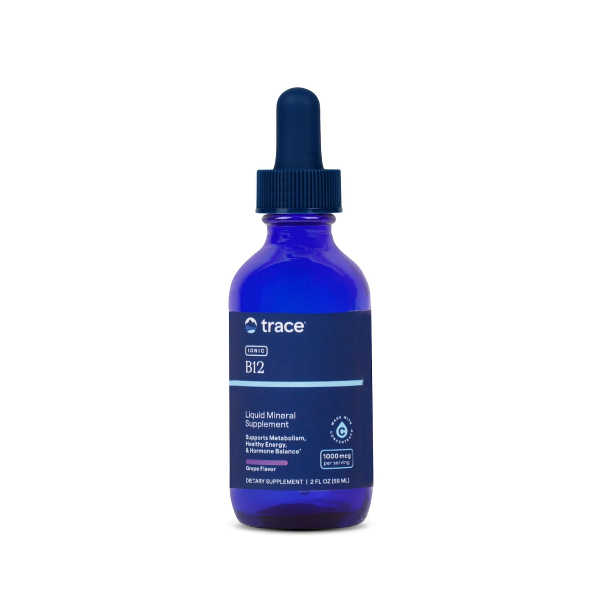 Trace Minerals Liquid Ionic Vitamin B12 1000 mcg in a 2 oz bottle