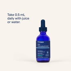 Nutrition facts label on Trace Minerals Chlorophyll bottle
