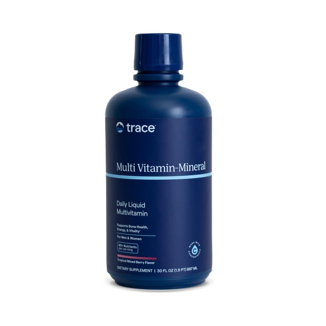 Front view of Trace Minerals Liquid Multi Vitamin-Mineral Berry bottle
