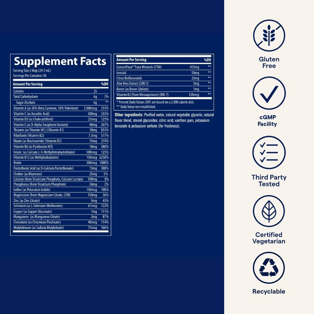 Gluten-free daily vitamin-mineral supplement for energy and bone health
