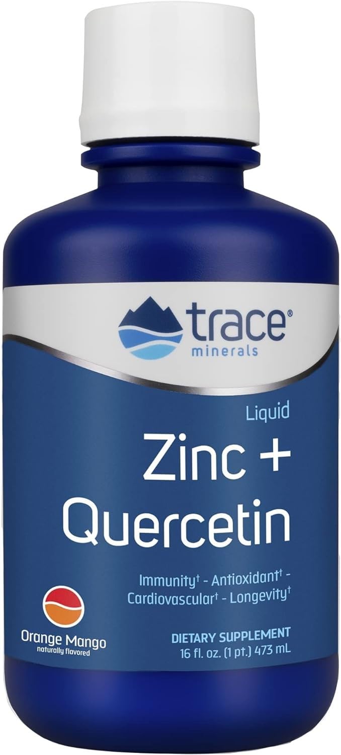 Trace Minerals Liquid Zinc Plus Quercetin orange mango bottle label