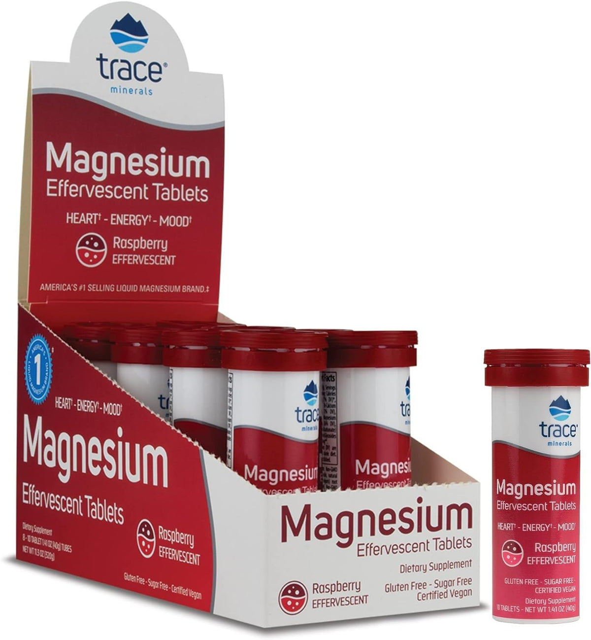 Trace Minerals Magnesium Effervescent Raspberry bottle