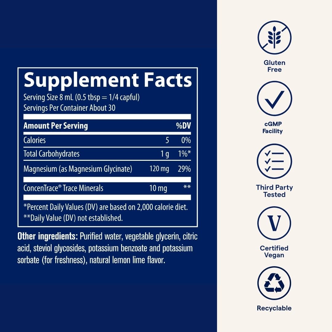 Lemon lime flavored liquid magnesium glycinate being poured