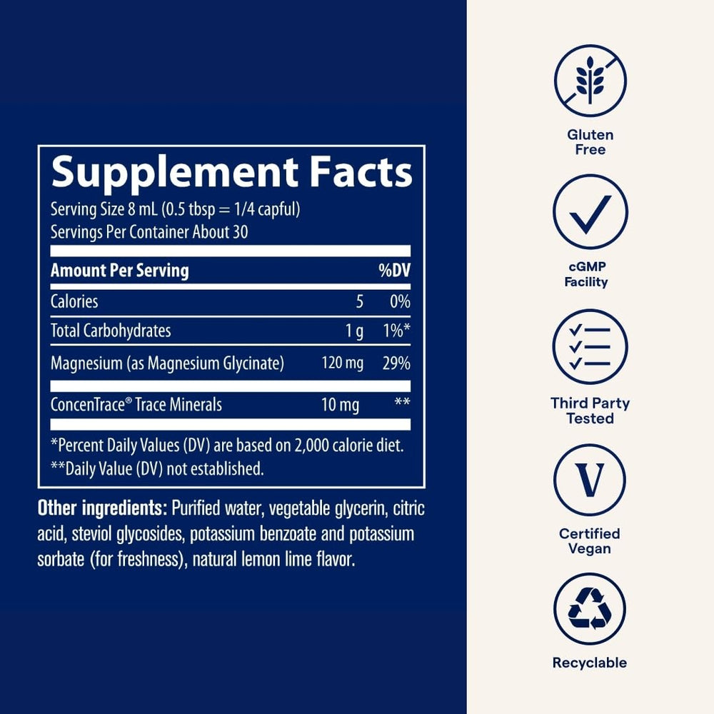 Lemon lime flavored liquid magnesium glycinate being poured