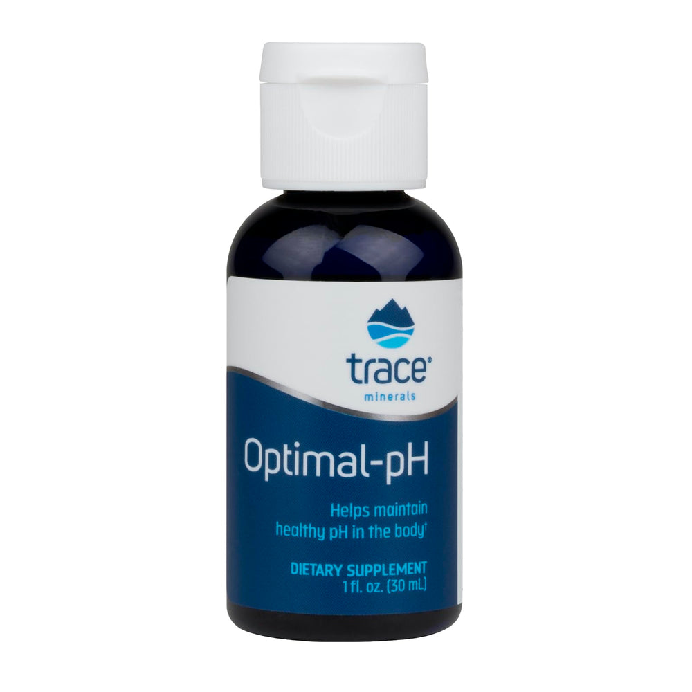 Bottle of Trace Minerals Optimal-pH 1 oz ionic mineral supplement