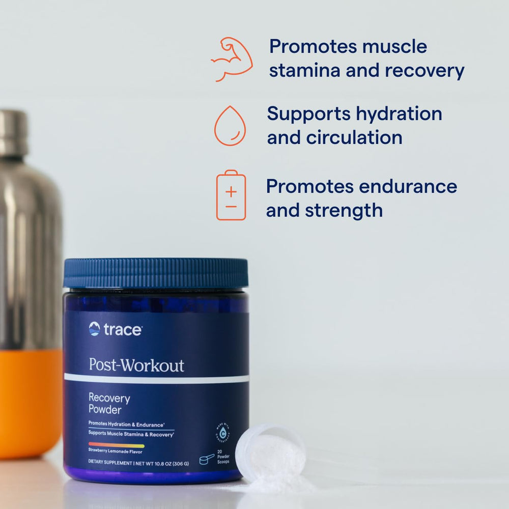 Trace Minerals Post-Workout USA-sourced minerals banner signals sustainability