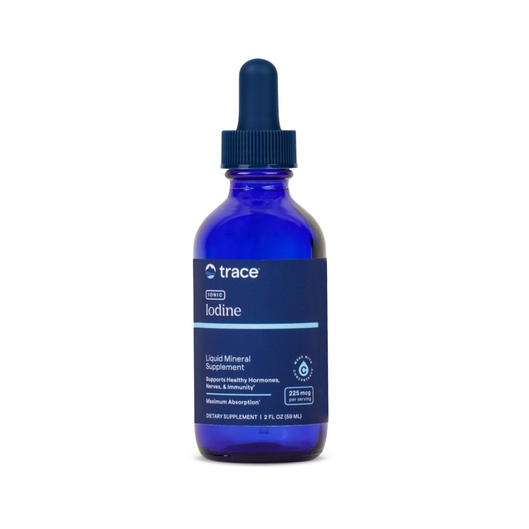 Trace Minerals Research IOKI01 liquid ionic iodine bottle and label
