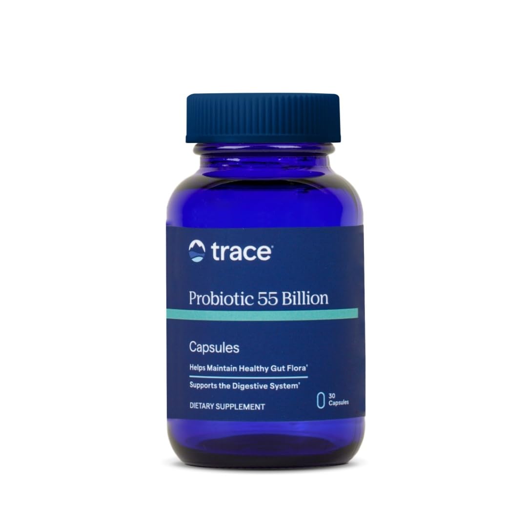 Bottle of Trace Minerals Research Probiotic 55 Billion 10 Strain 30 oz