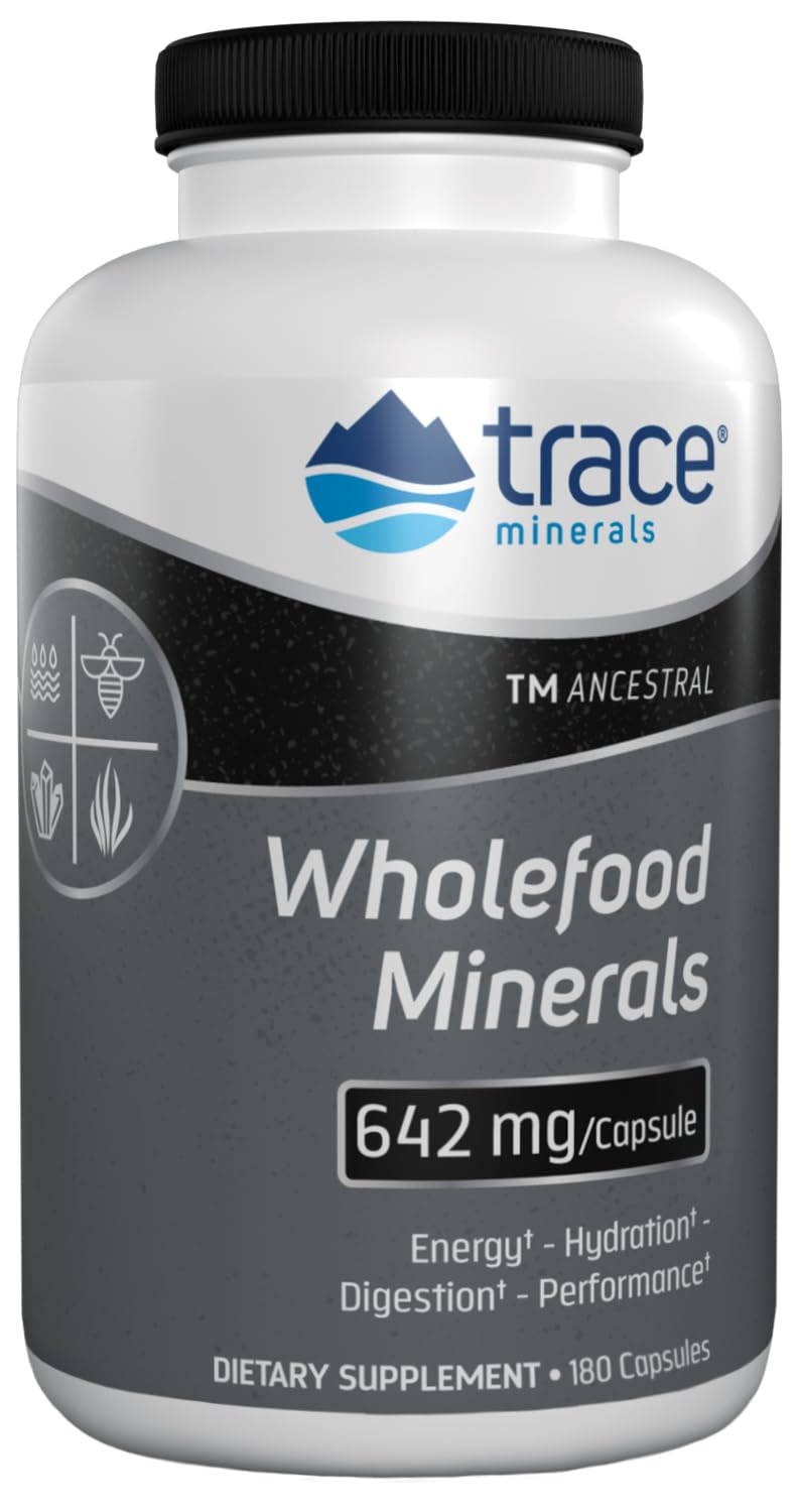 Hero image: Trace Minerals Wholefood Minerals bottle with 180 capsules