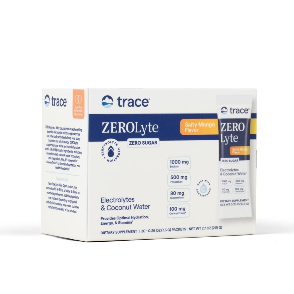 Front view of Trace Minerals ZeroLyte Salty Mango packaging