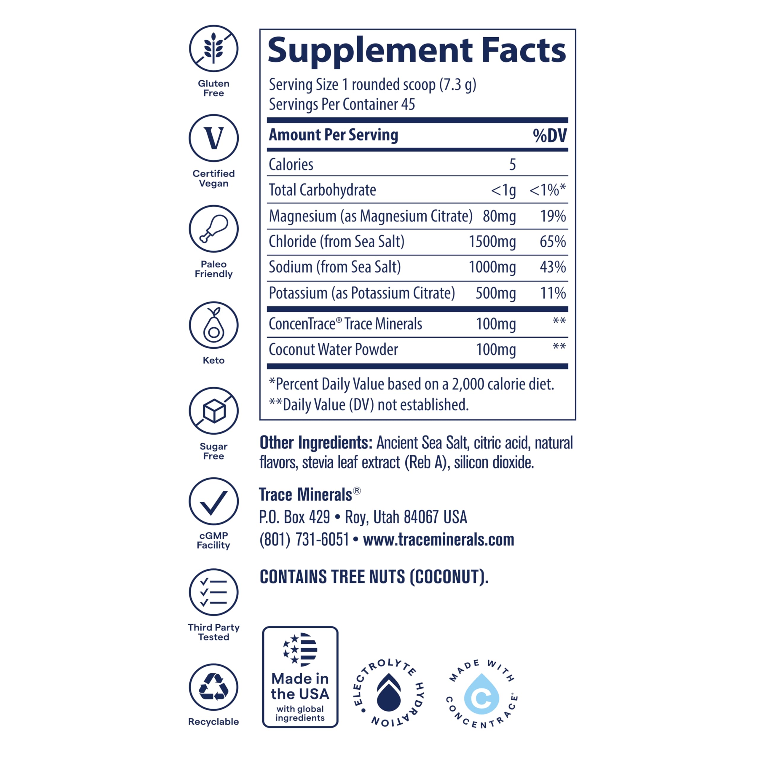 Trace Minerals ZeroLyte salty watermelon single-serve packets ideal for gym or hike hydration.