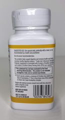 Five capsules next to the bottle for scale