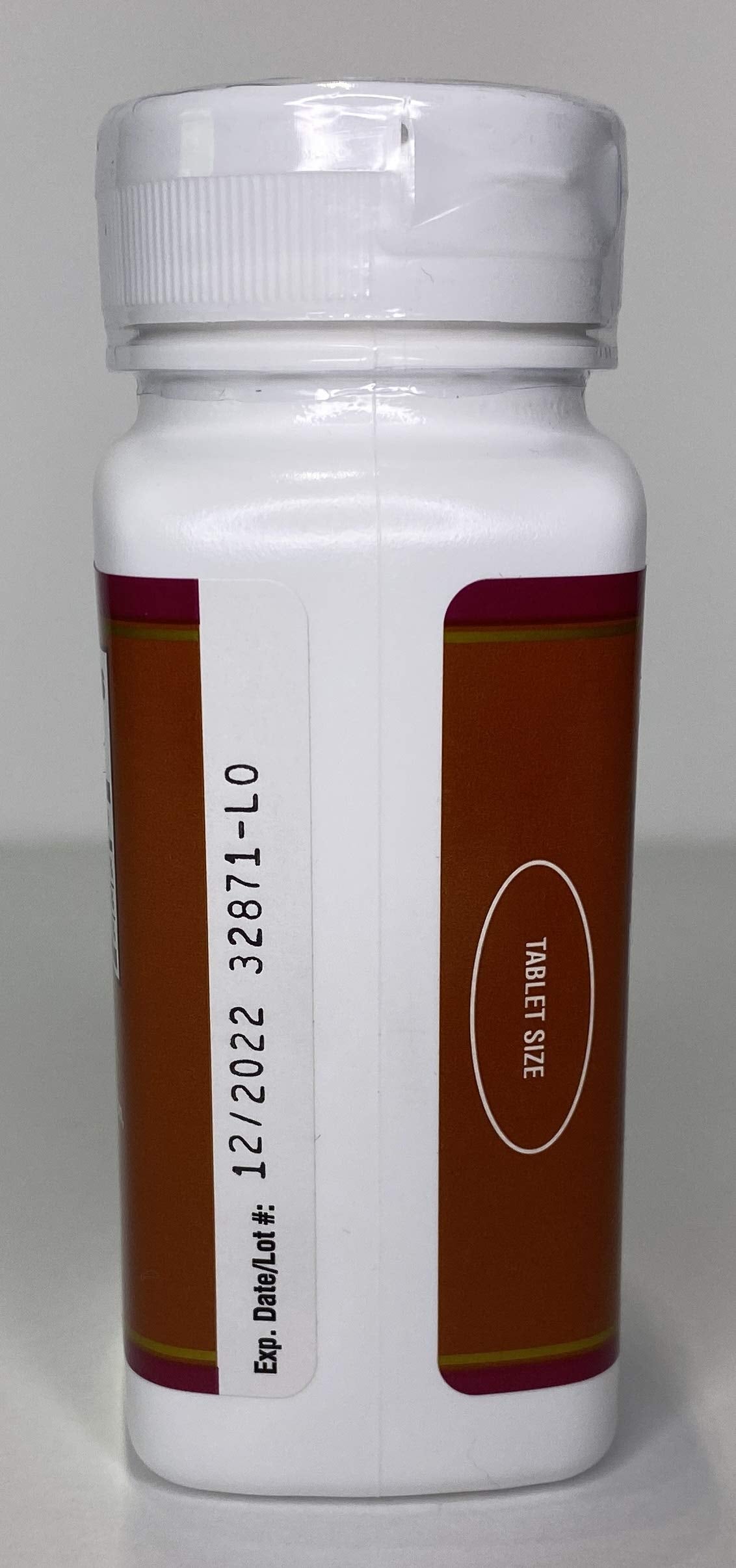 Side view of Trader Joe's Calcium Magnesium & Zinc 60 Tablet bottle