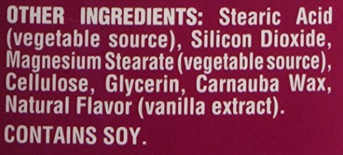 Ingredients highlight: vegetable-sourced stearic acid and natural vanilla flavor