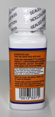 Close-up of bottle label showing 500 mg Vitamin C per tablet