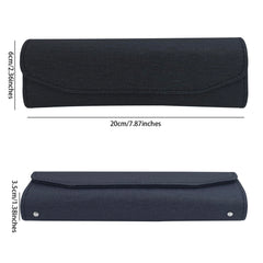 Interior of black TraderPlus travel case showing dual brush-head loops