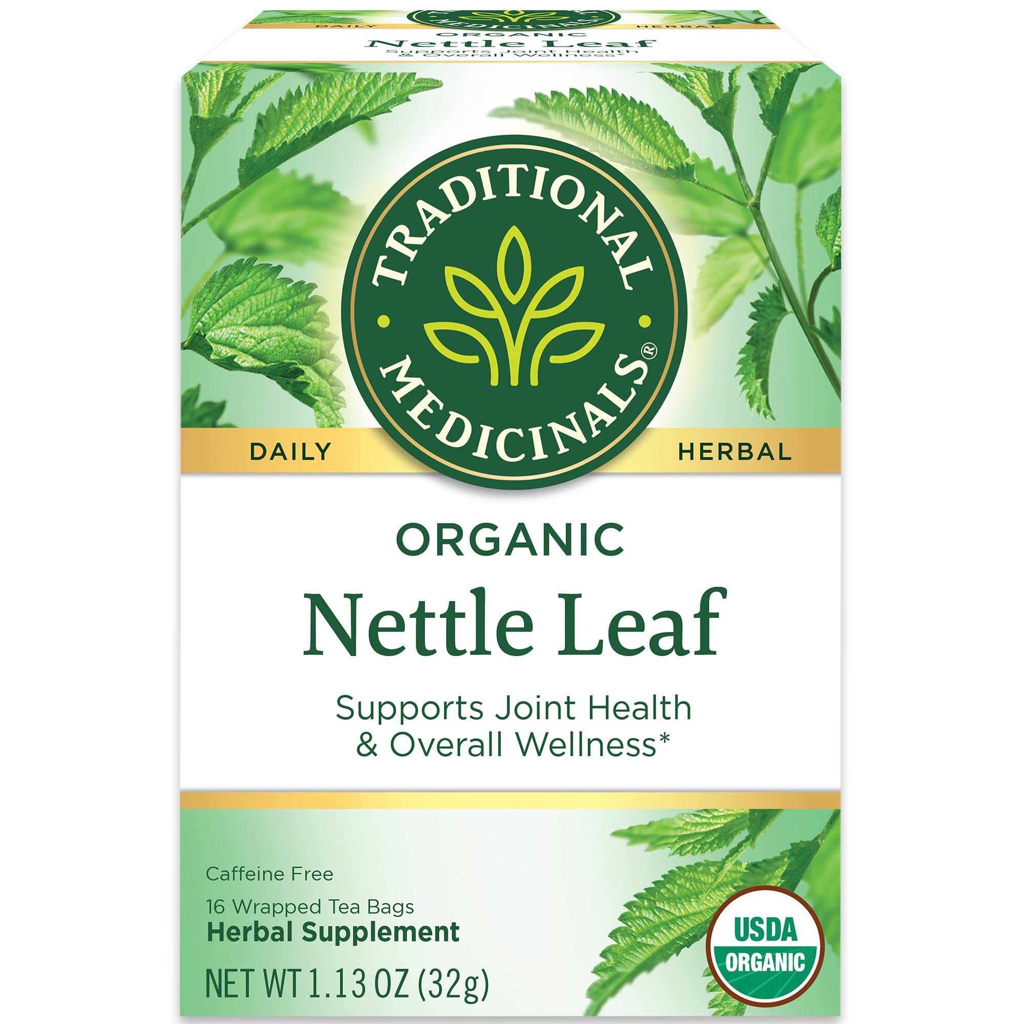 Traditional Medicinals Organic Nettle Leaf Tea pack of 2 with 32 tea bags