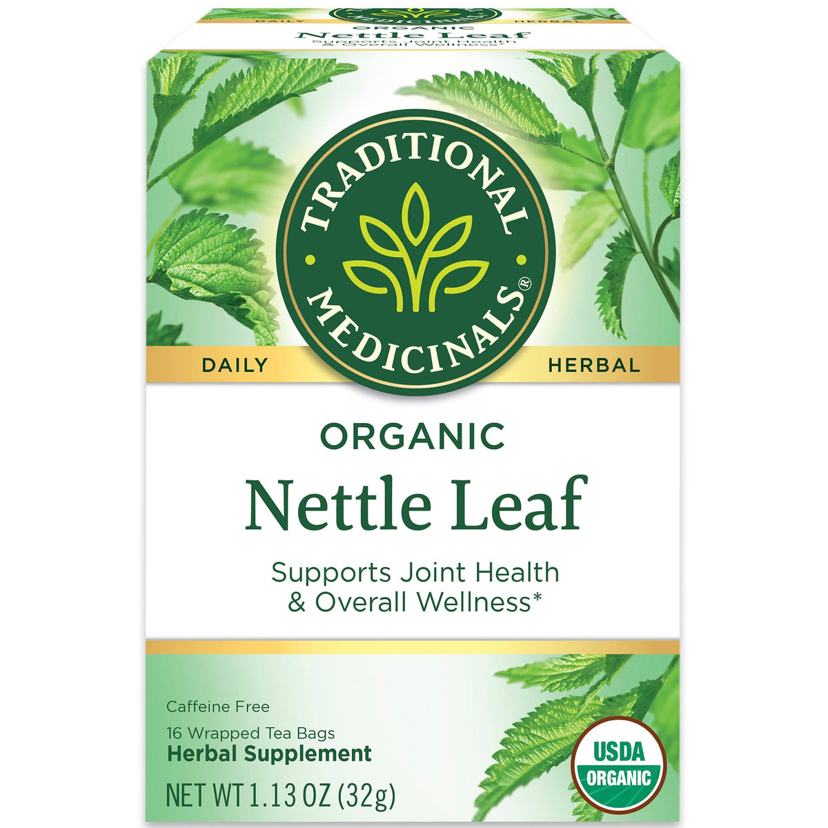 Traditional Medicinals Organic Nettle Leaf Tea pack of 2 with 32 tea bags