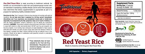 Red Yeast Rice dietary supplement capsules and packaging by Sylvan's