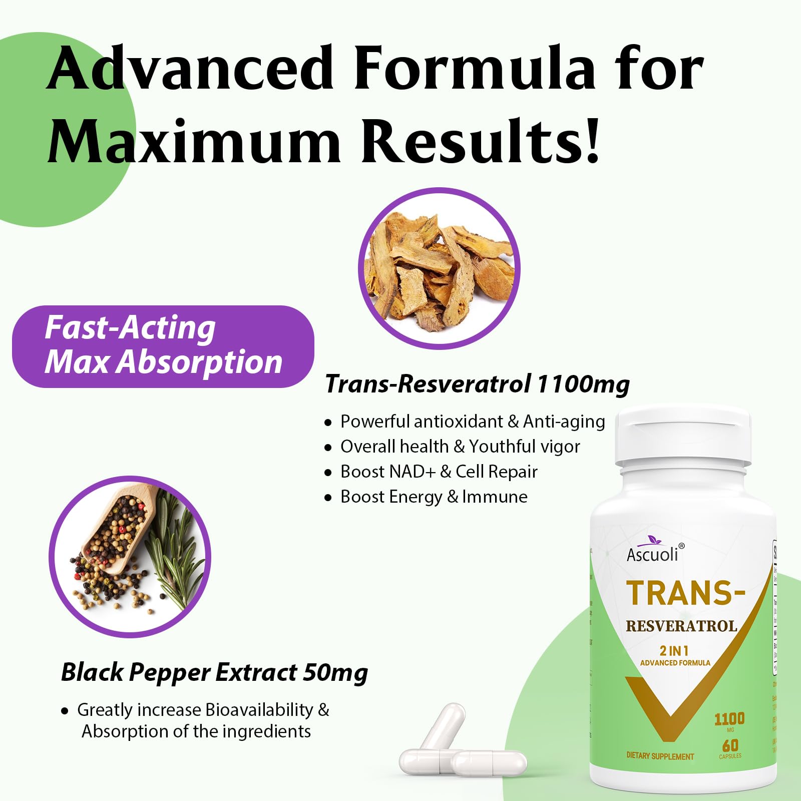 60 capsules displayed beside the bottle