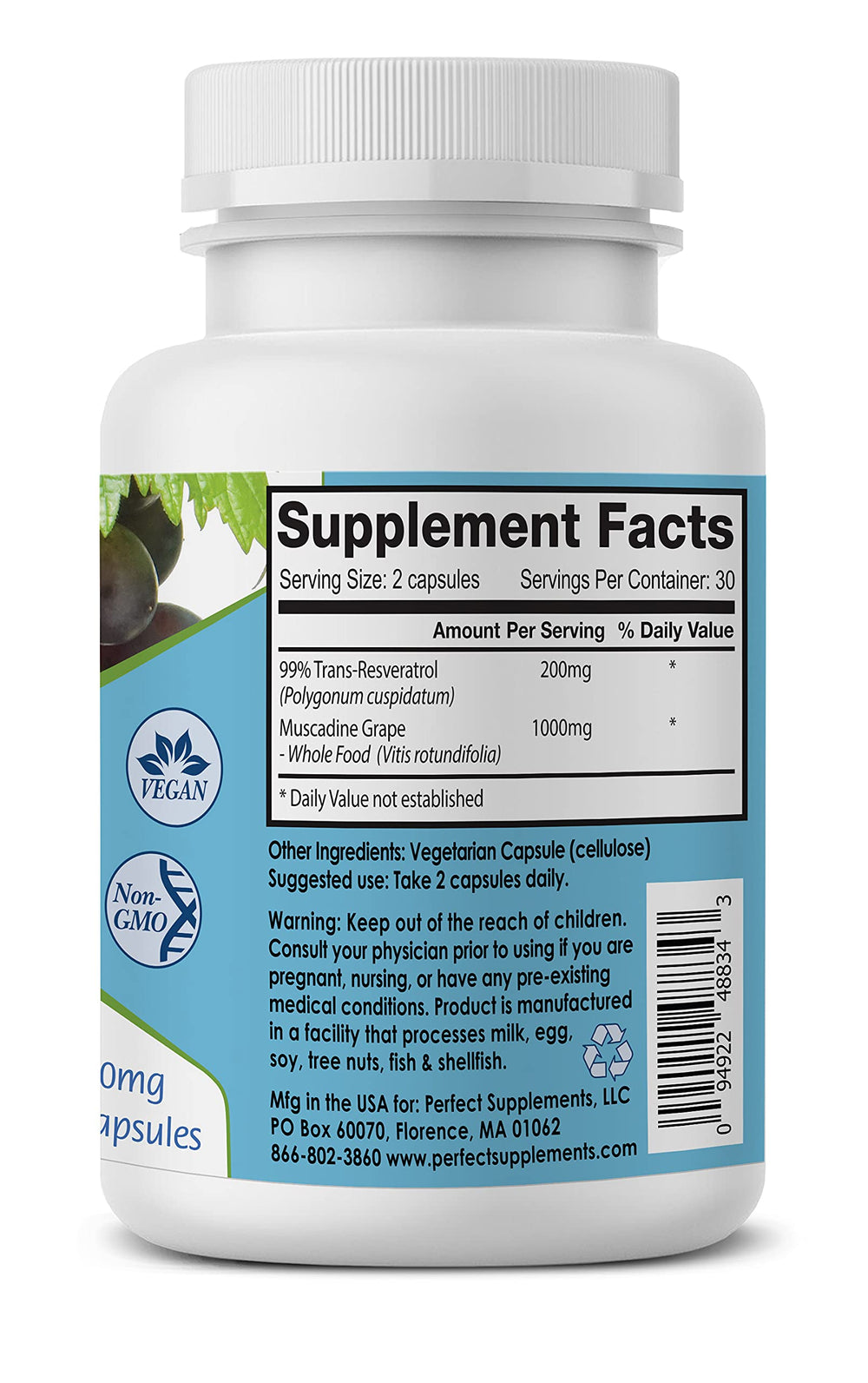 Illustration of Trans-Resveratrol 200mg per serving