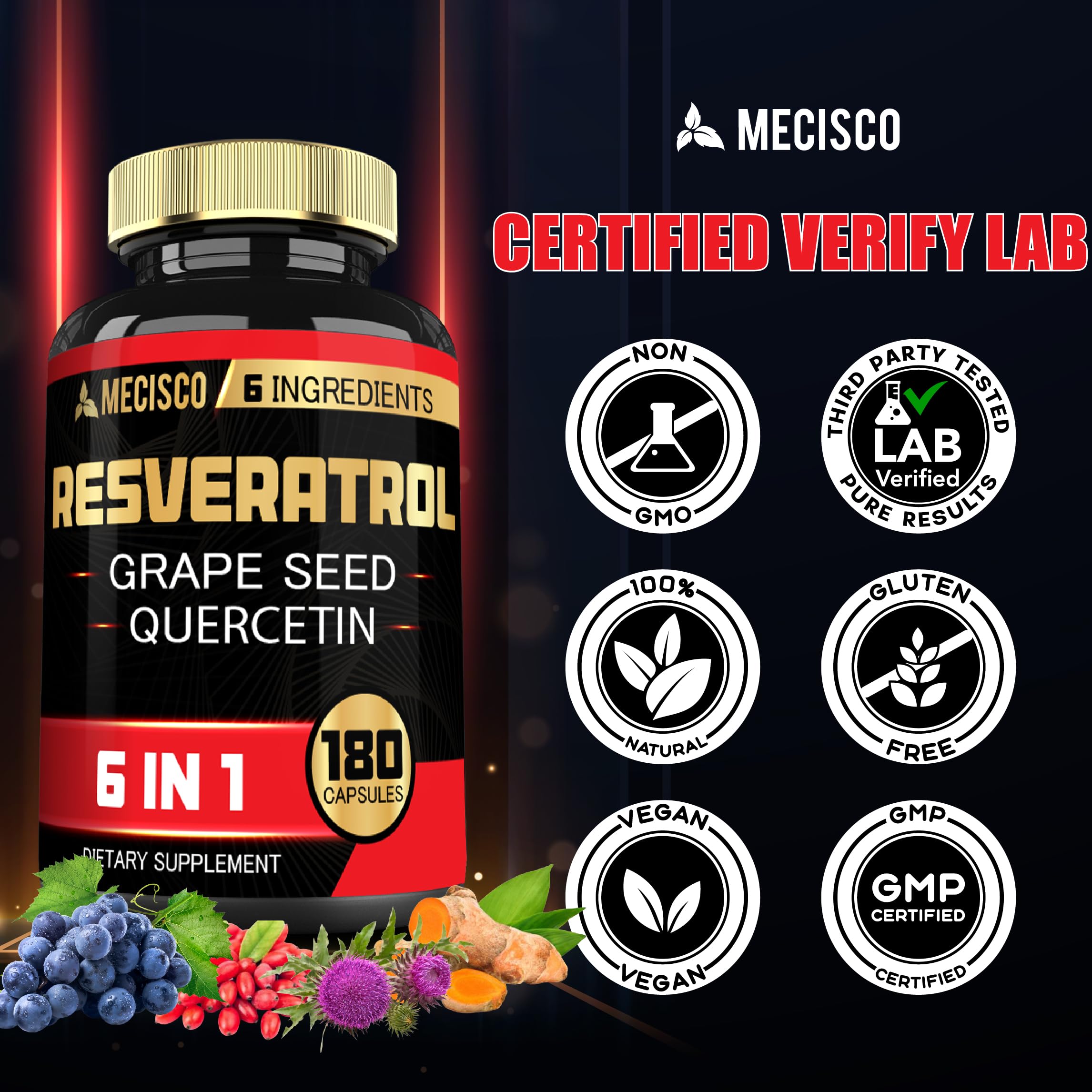 Icons representing immune support, heart health, and energy