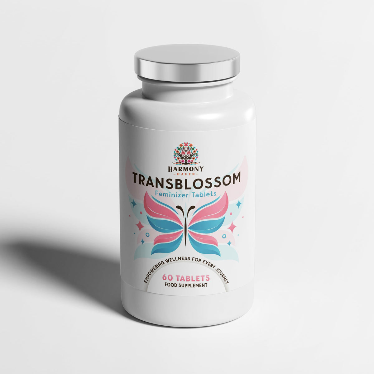 TransBlossom bottle front view on white background