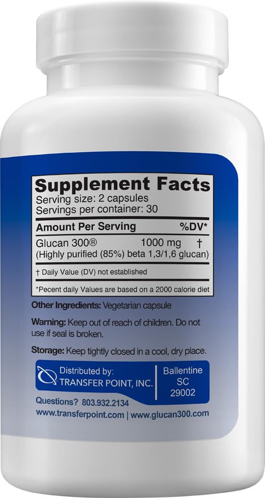 Bottle and packaging for Transfer Point Beta Glucan 500 mg