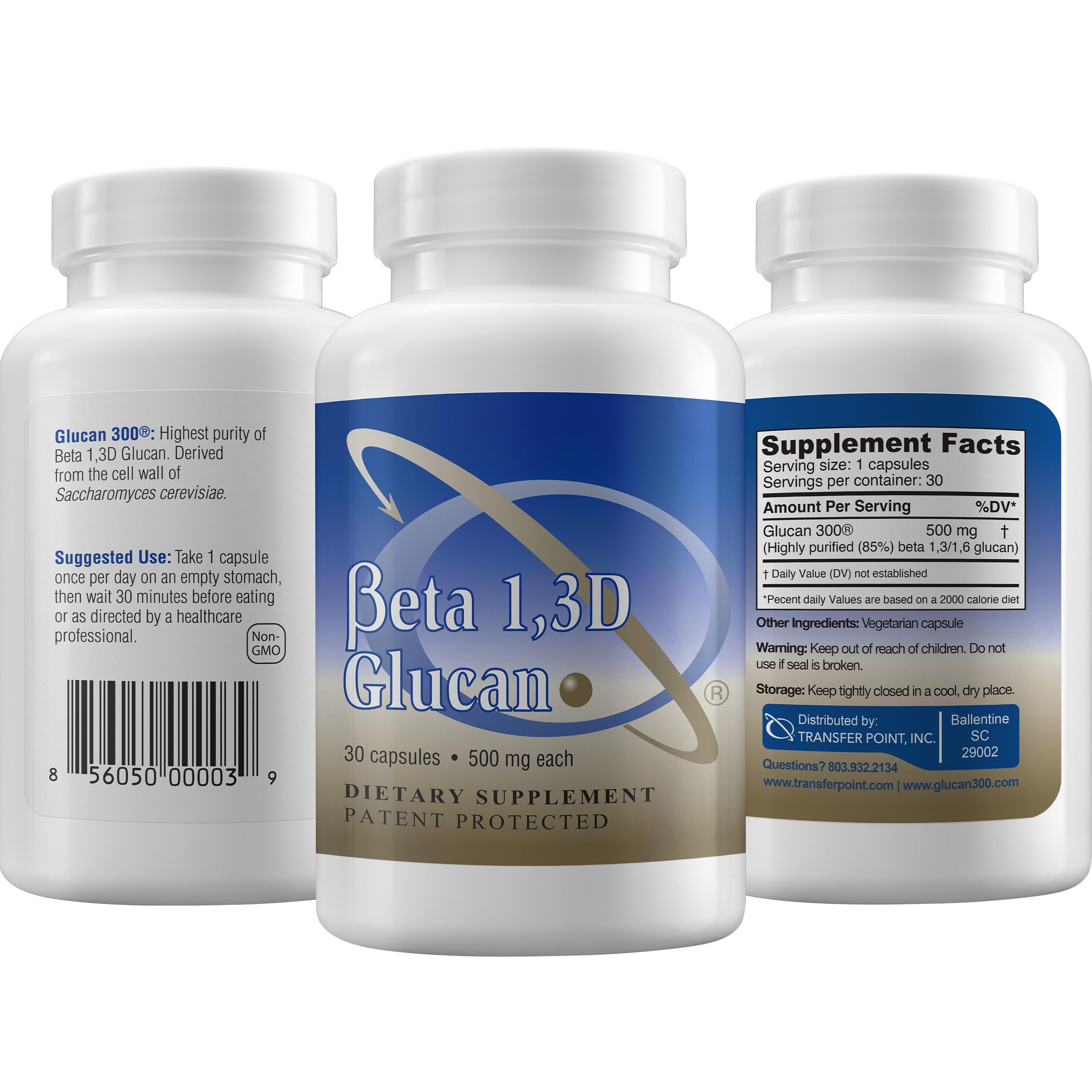 Close-up of Transfer Point Beta Glucan label