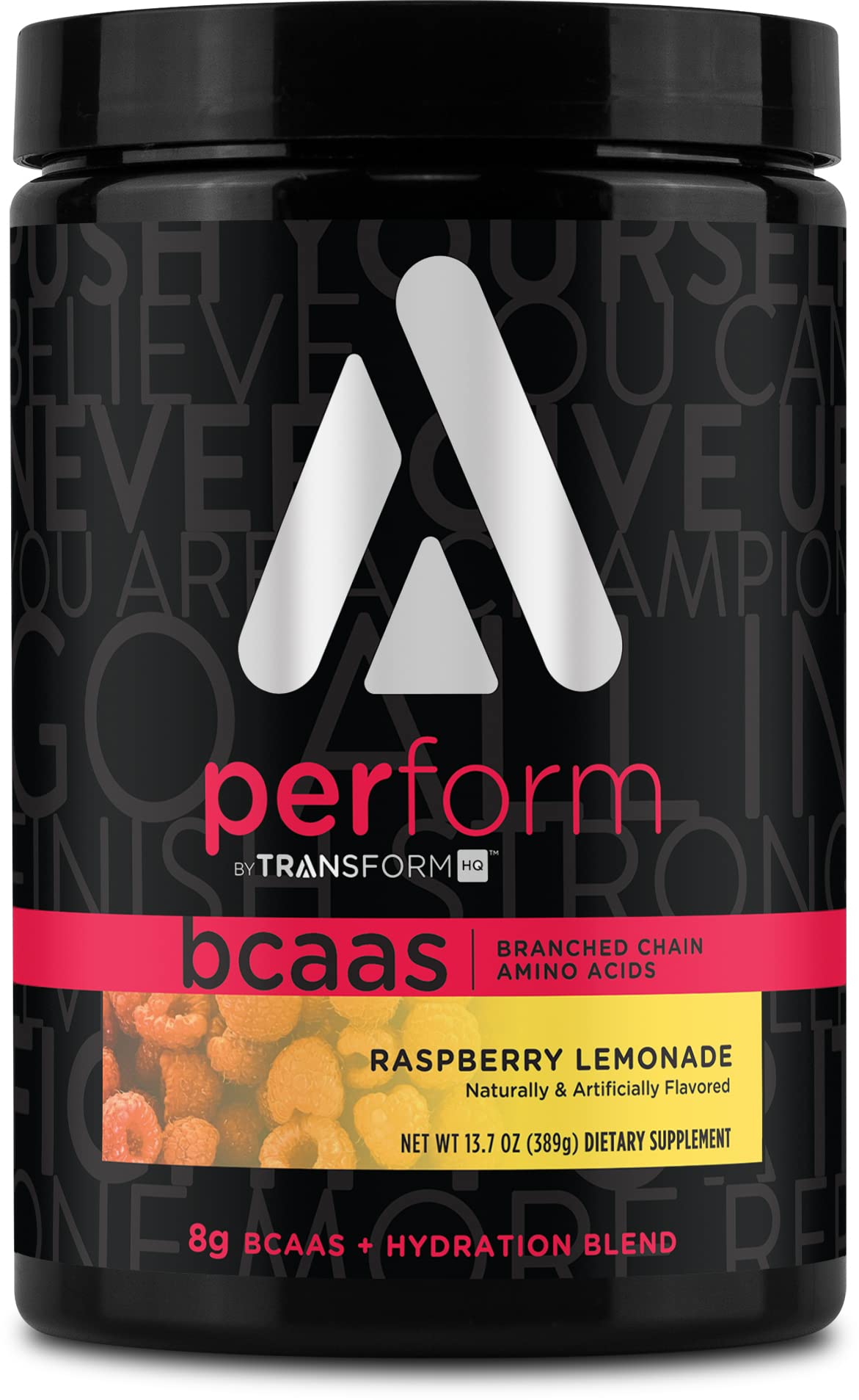 TransformHQ BCAA 2:1:1 Raspberry Lemonade powder canister