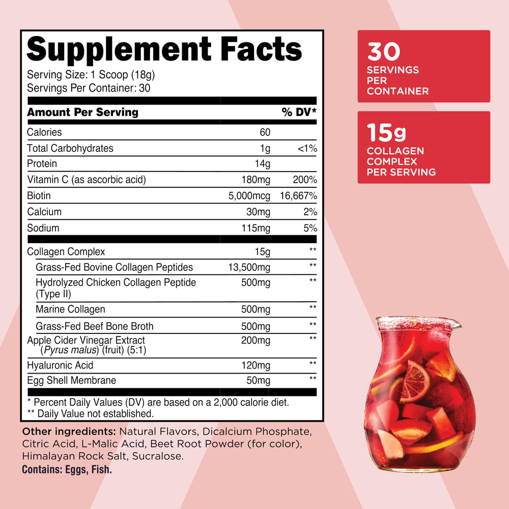 Scoop of TransformHQ Beauty Collagen powder being added to glass of water