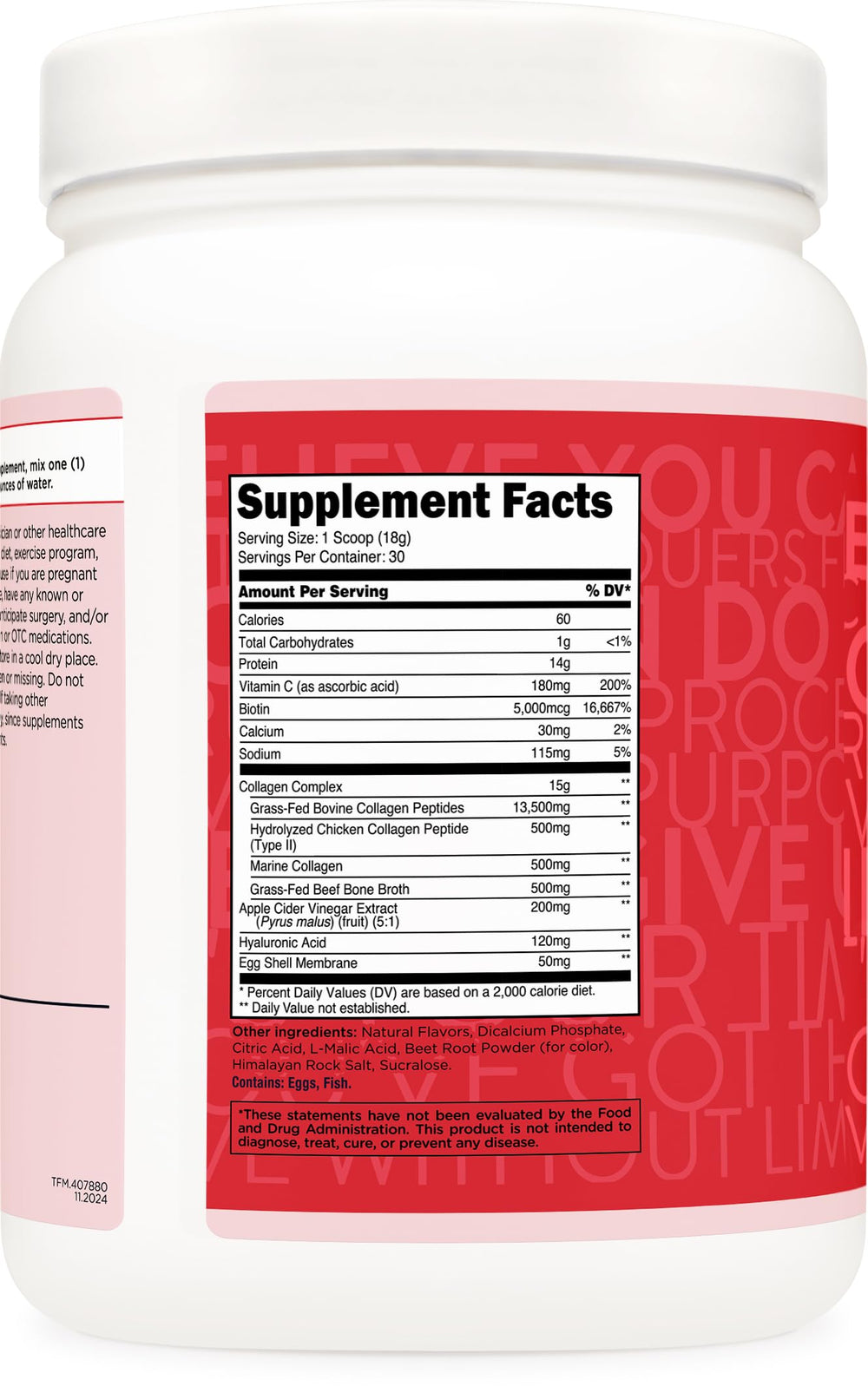 Close-up of collagen powder texture in scoop