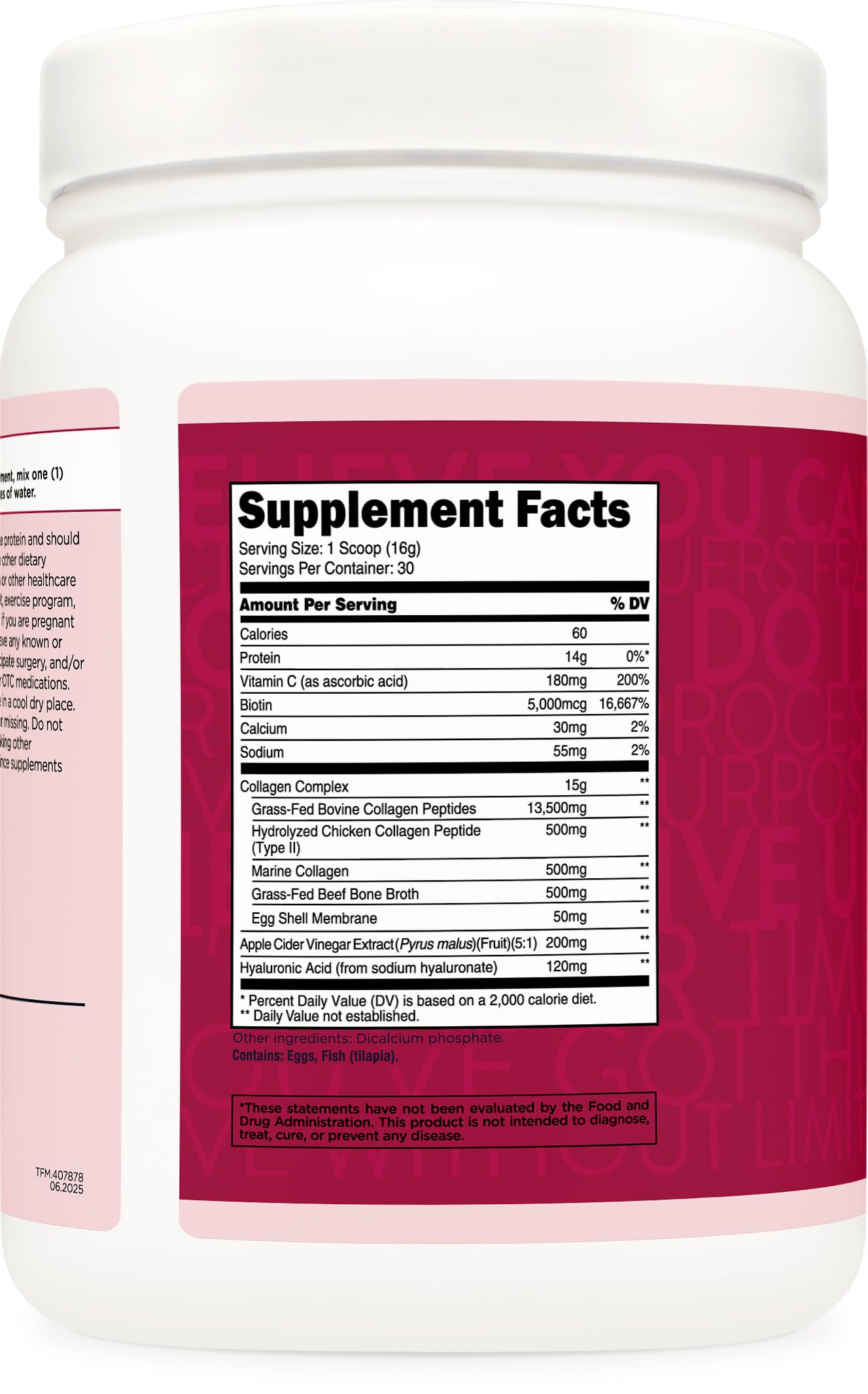 Close-up of collagen powder texture