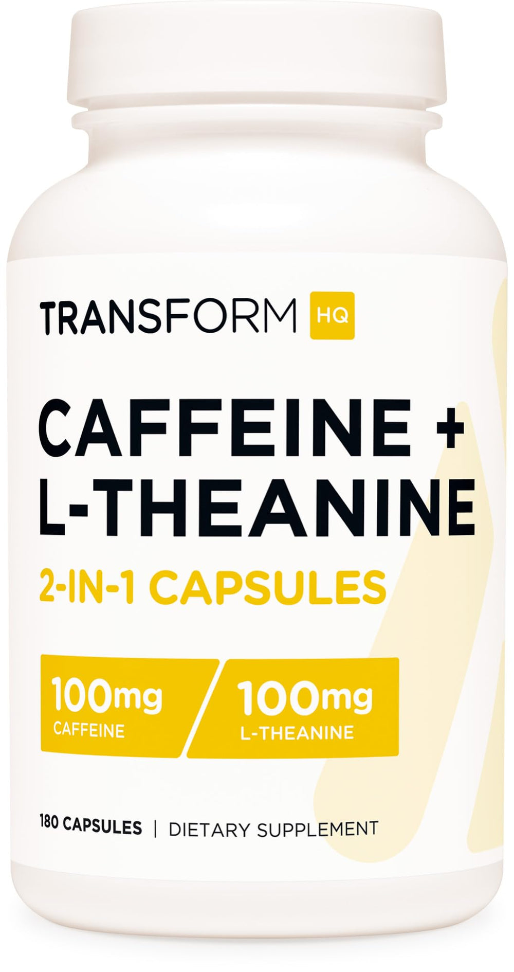 TransformHQ Caffeine & L-Theanine bottle with label