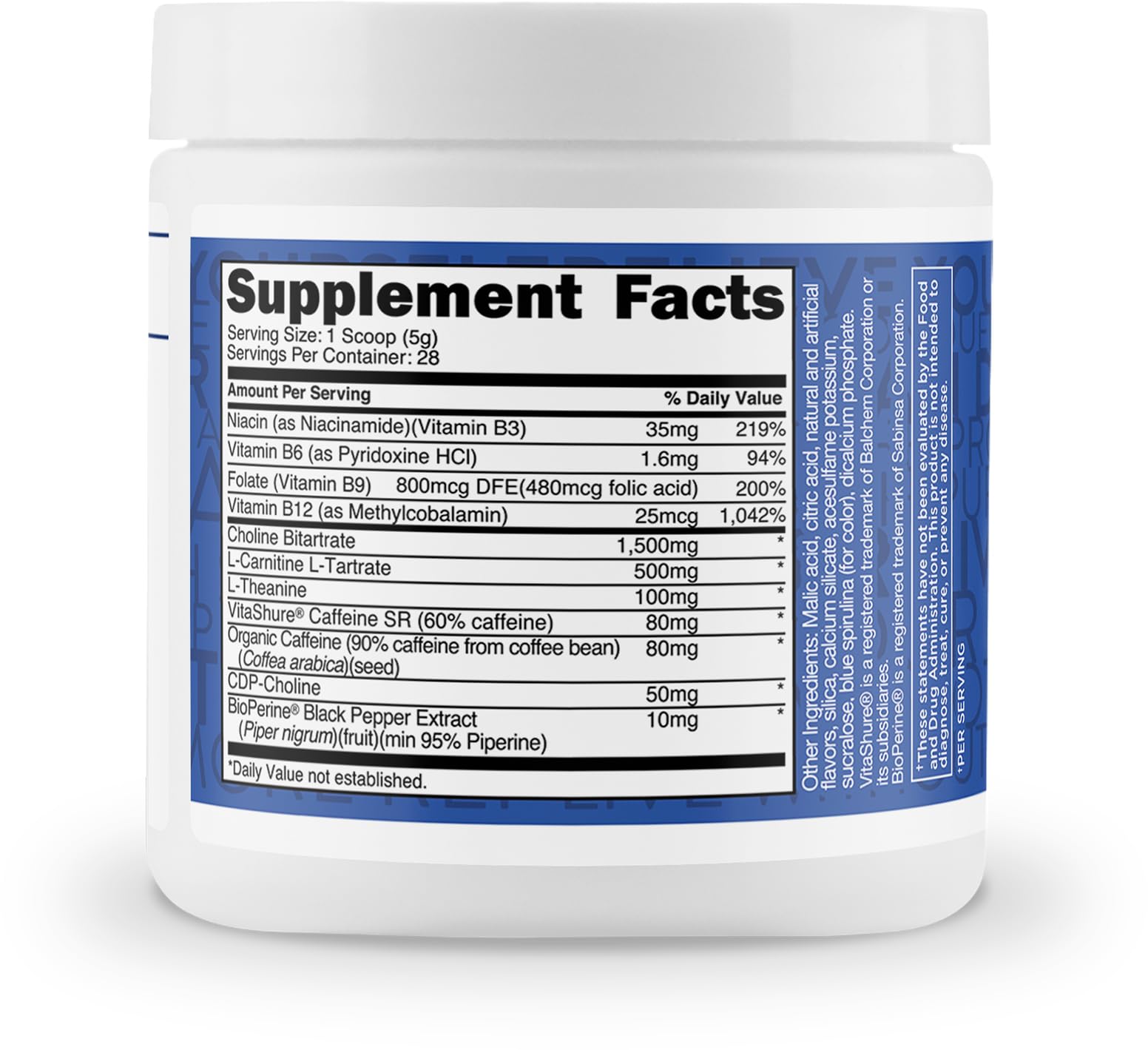 TransformHQ Energy & Focus close-up of ingredients signaling clean energy support