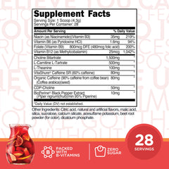 TransformHQ energy & focus powder science closeup showcases L-Theanine and choline for focus.