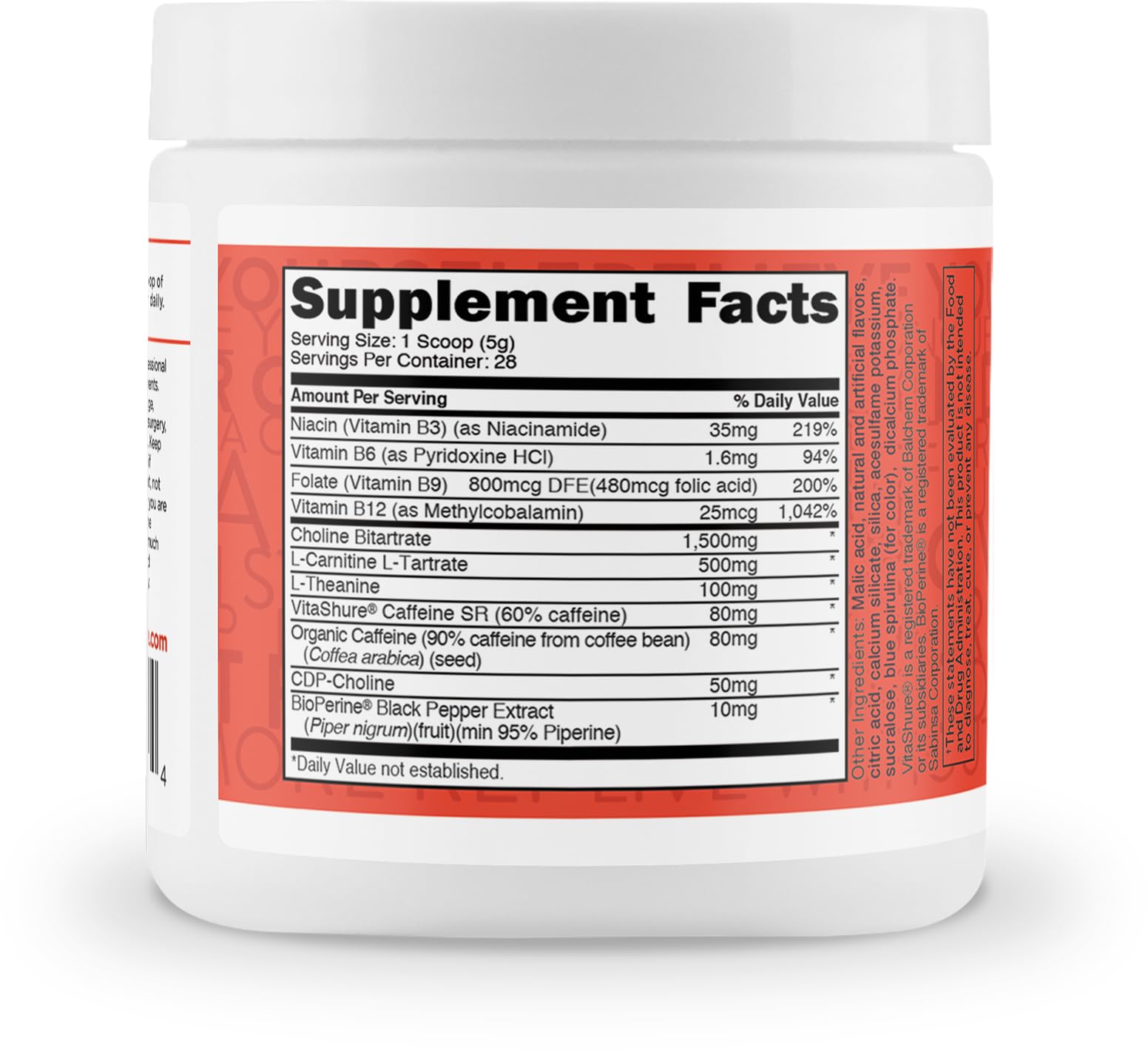 TransformHQ Boost Shot label closeup showing non-GMO gluten-free formula.