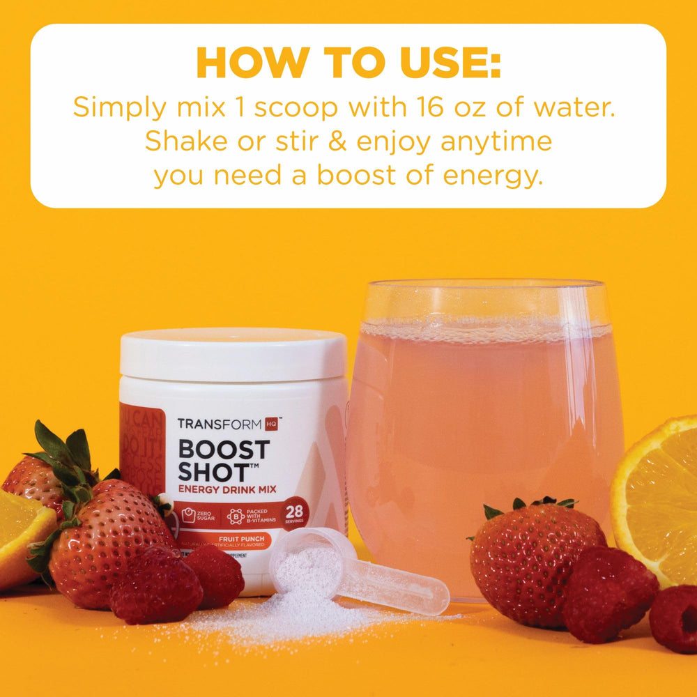 TransformHQ Energy & Focus ingredients bottle highlights B vitamins and choline blend.