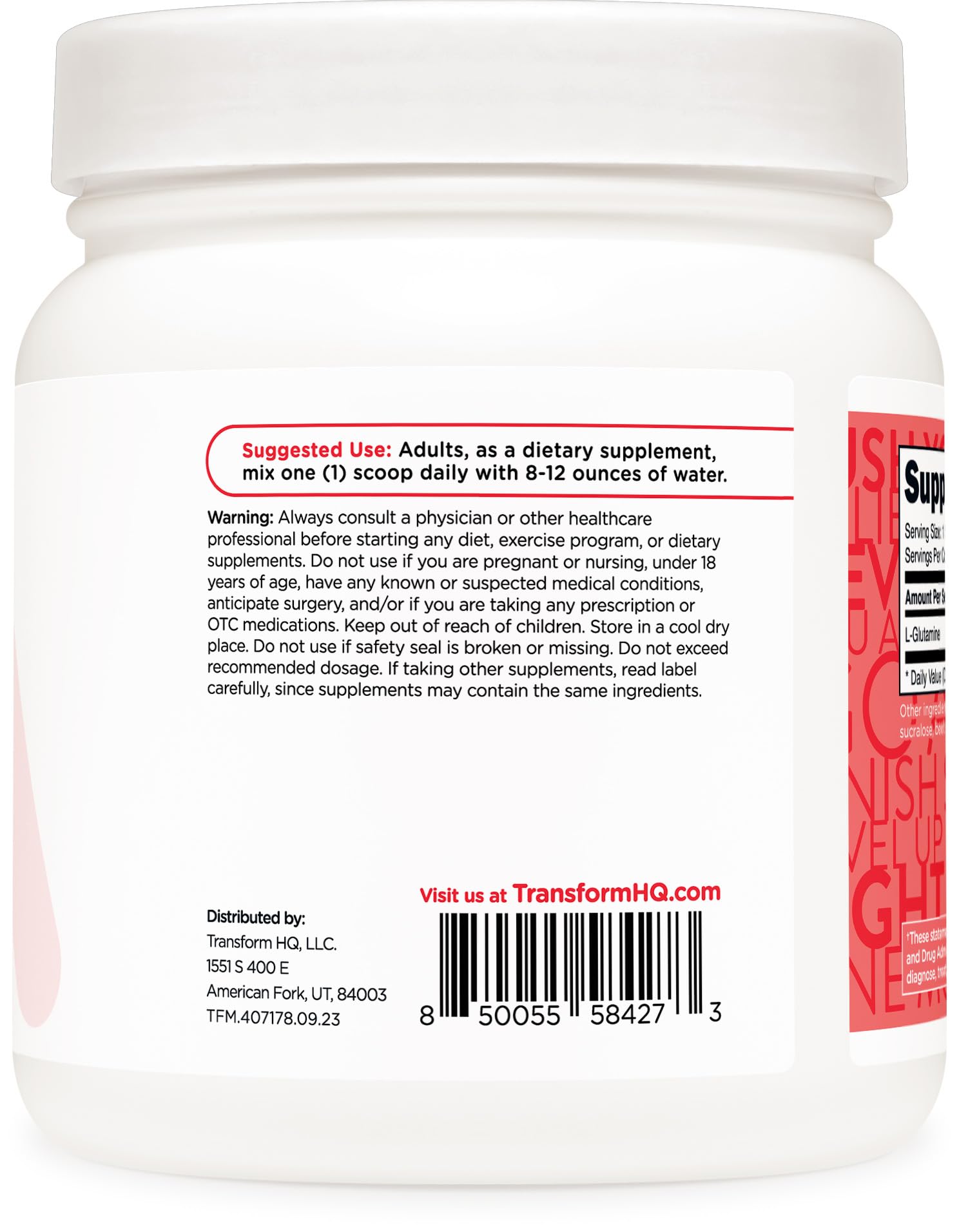 Gluten-Free and Non-GMO icons for TransformHQ L-Glutamine