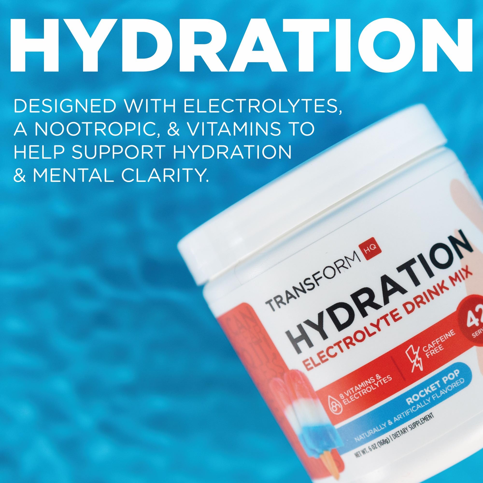 TransformHQ Hydration on the kitchen counter as part of daily routine for wellness.