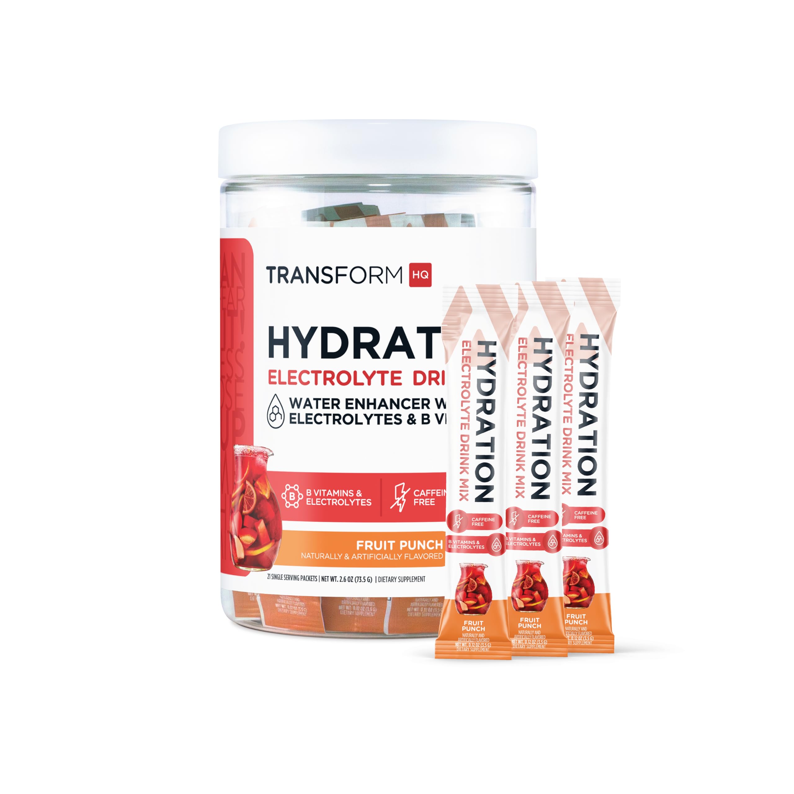 TransformHQ Hydration Drink Mix variety pack shown for flavor variety and daily hydration.