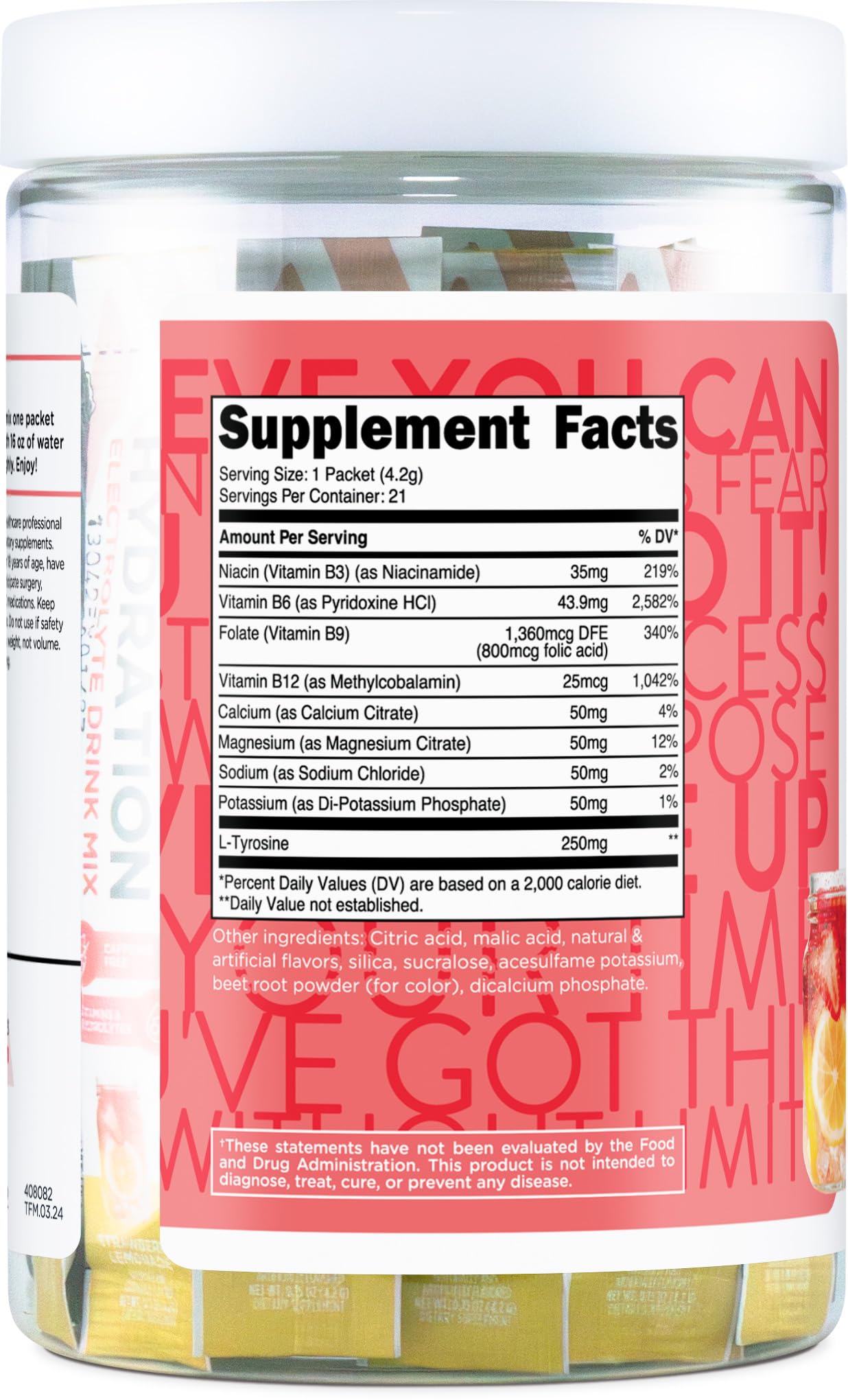 TransformHQ Hydration electrolytes and vitamins support active hydration and daily wellness.